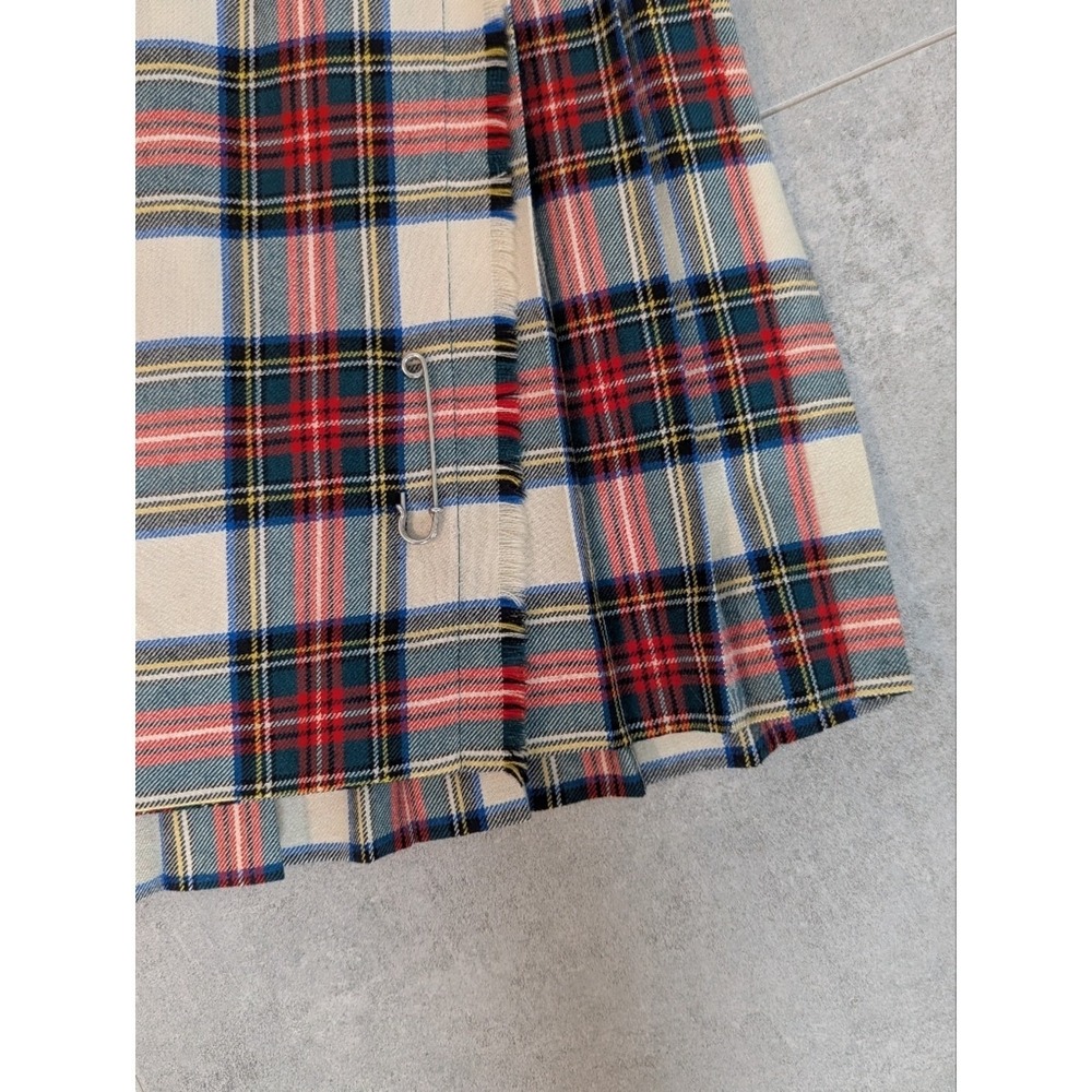 Dress Stewart‎ Tartan Wool Kilt Skirt Plaid Wrap Vintage Preppy Size Small - Picture 5 of 8
